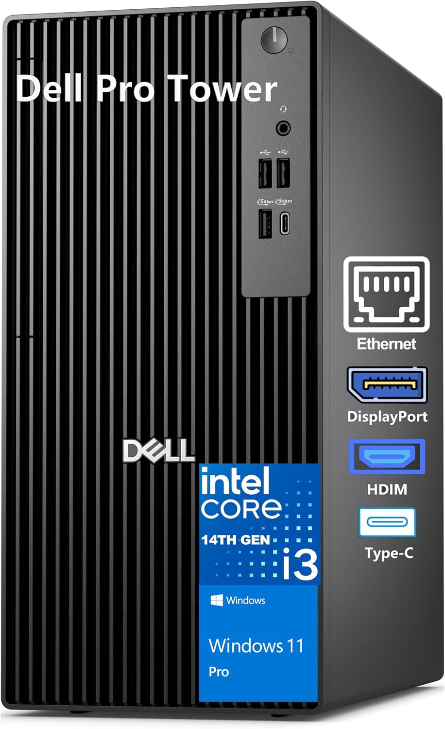Dell Desktop Computers Pro Tower PC for Home and Business, 14th Gen Intel 4-Core Processor, 16GB DDR5 RAM, 512GB PCIe SSD, DisplayPort, HDMI, Support Dual Monitor, Windows 11 Pro