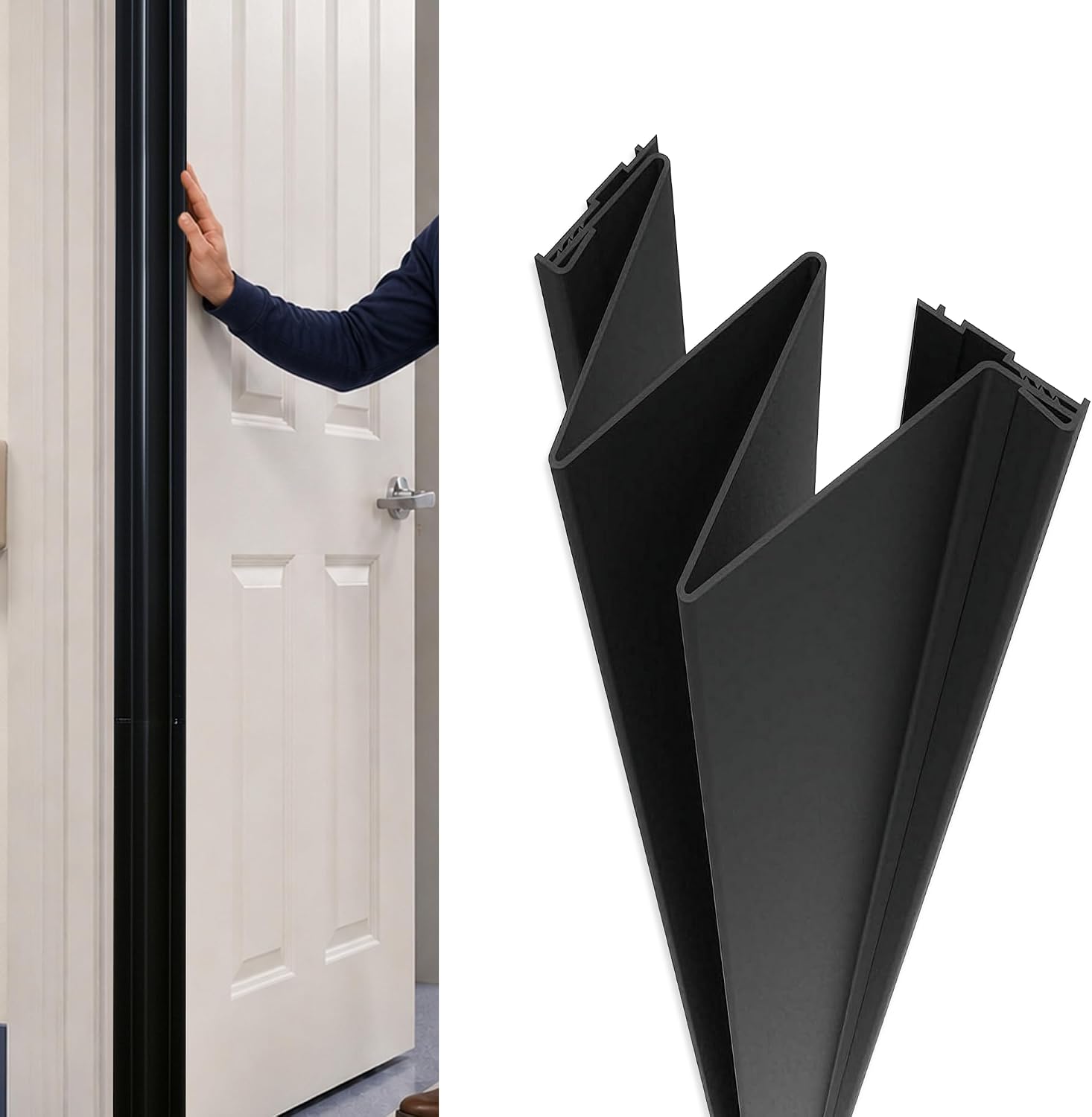 Fingersafe Commercial Door Hinges Finger Pinch Guard for Kids | UL Classified Push Side Door Pinch Guard for Schools, Daycare Centres & Home | USA Made | Finger Guard Door Black, 80″