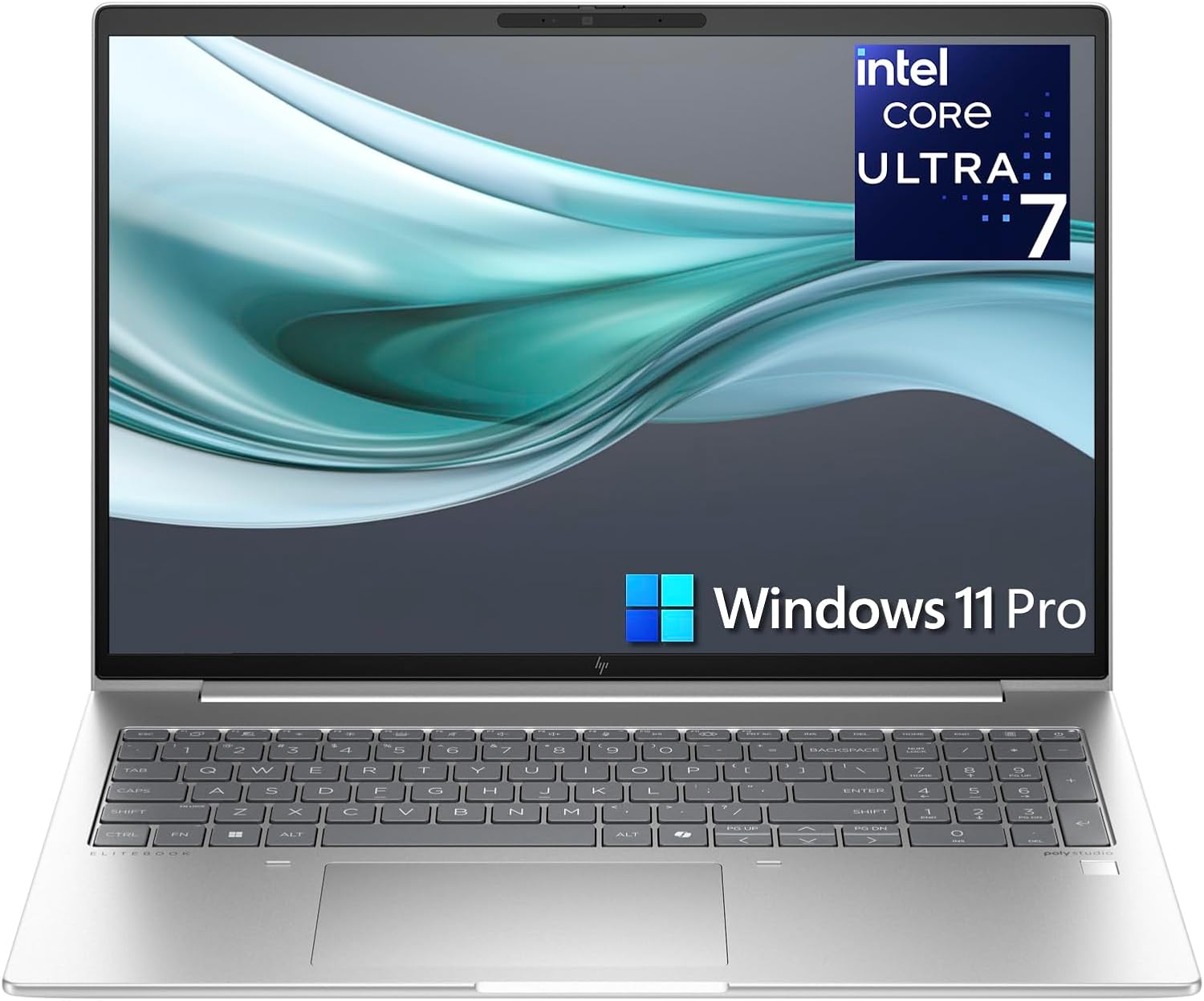 HP EliteBook Laptop Computer for Business with Copilot AI, Intel Core Ultra 7 255U (12C/14T), 16GB DDR5 RAM, 512GB SSD, 16″ FHD+, Fingerprint Reader, Thunderbolt 4, Silver, Windows 11 Pro