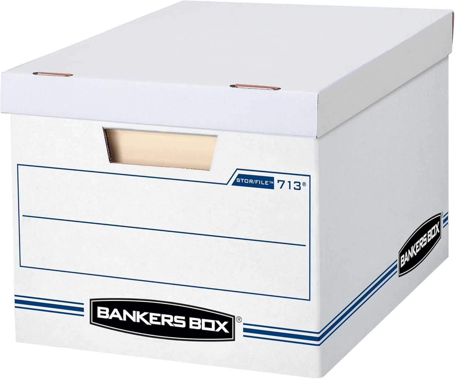 Bankers Box 30-Pack Basic-Duty File Storage Box with Lid, Letter/Legal | Tame everyday paperwork with affordable file boxes, lift-off lids, and reinforced handles for simple record storage.