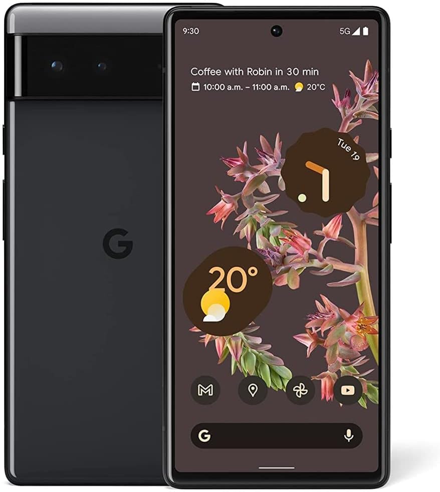 Google Pixel 6 – 5G Android Phone – Unlocked Smartphone with Wide and Ultrawide Lens – 128GB – Stormy Black