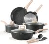 CAROTE Nonstick Cookware Sets, Pots and Pans Set, 14pcs | Lightweight & Durable, Easy to Clean, Even Heating, All-Stovetop Compatible, PFOA-Free Cooking Set
