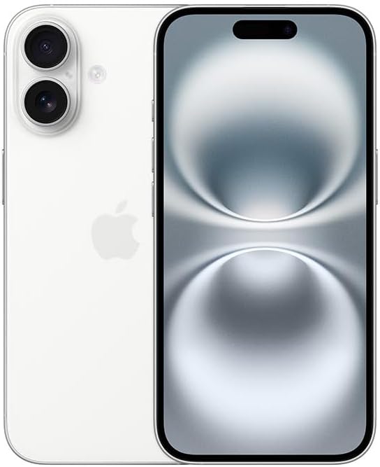 Apple iPhone 16, 128GB, White – Unlocked (Renewed)