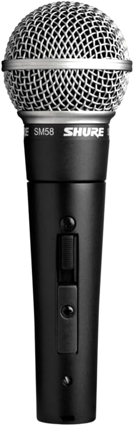 Shure SM58S Dynamic Vocal Microphone with On/Off Switch, Cardioid Pattern, Built-in Pop Filter, for Live & Studio Performance Mic for Singers, Speakers & Stage Use, Black | Cardioid Dynamic Vocal Mic, Built-in Pop Filter, 50-15, 000 Hz, 300 Ω, On and Off Switch, Includes Mic Clip and Pouch