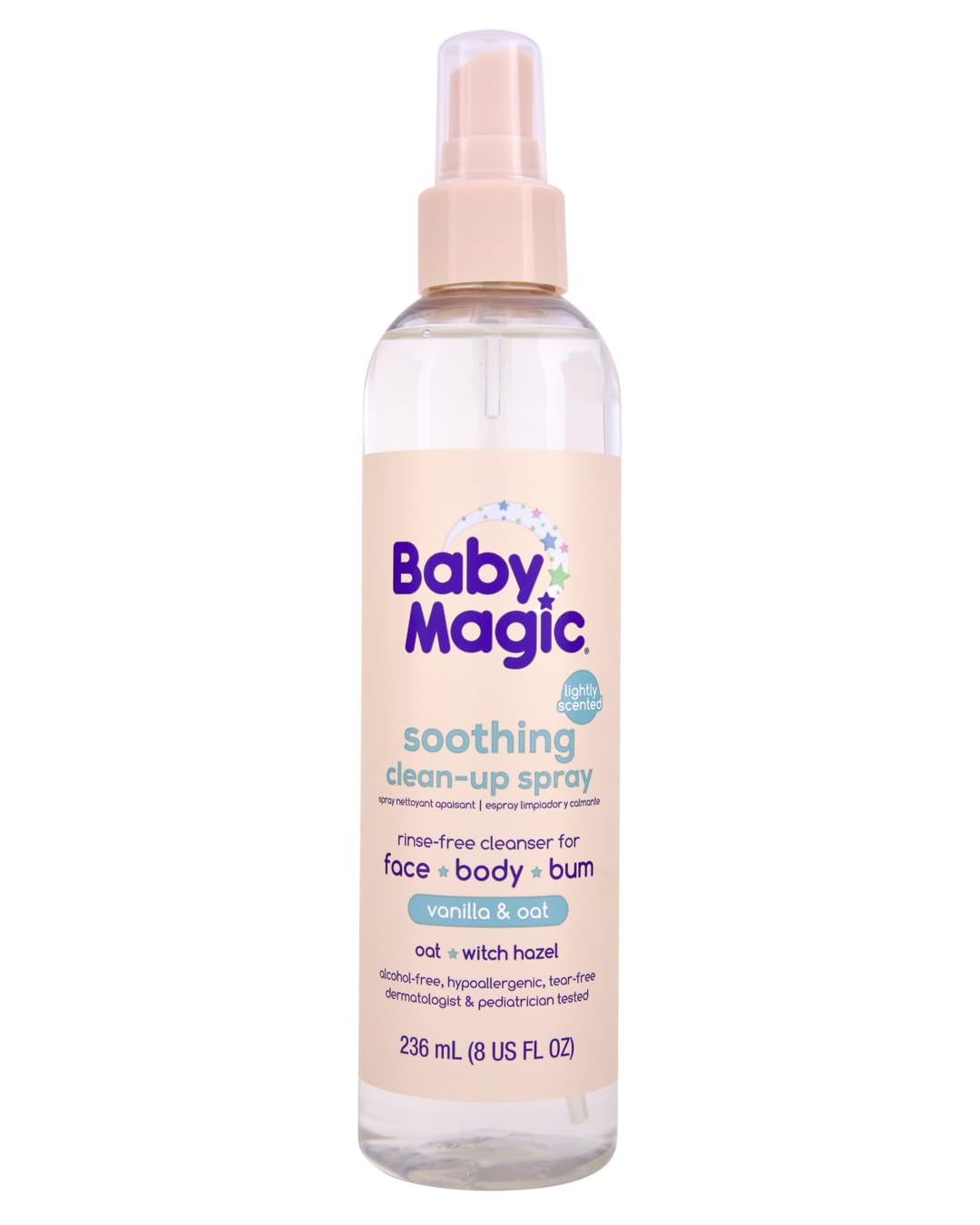 Baby Magic Soothing Clean-Up Spray, Vanilla & Oat Scent, 8 Fl Oz | Specially Formulated for Baby’s Delicate Skin, Hypoallergenic, Dermatologist Recommended, Rinse-Free,