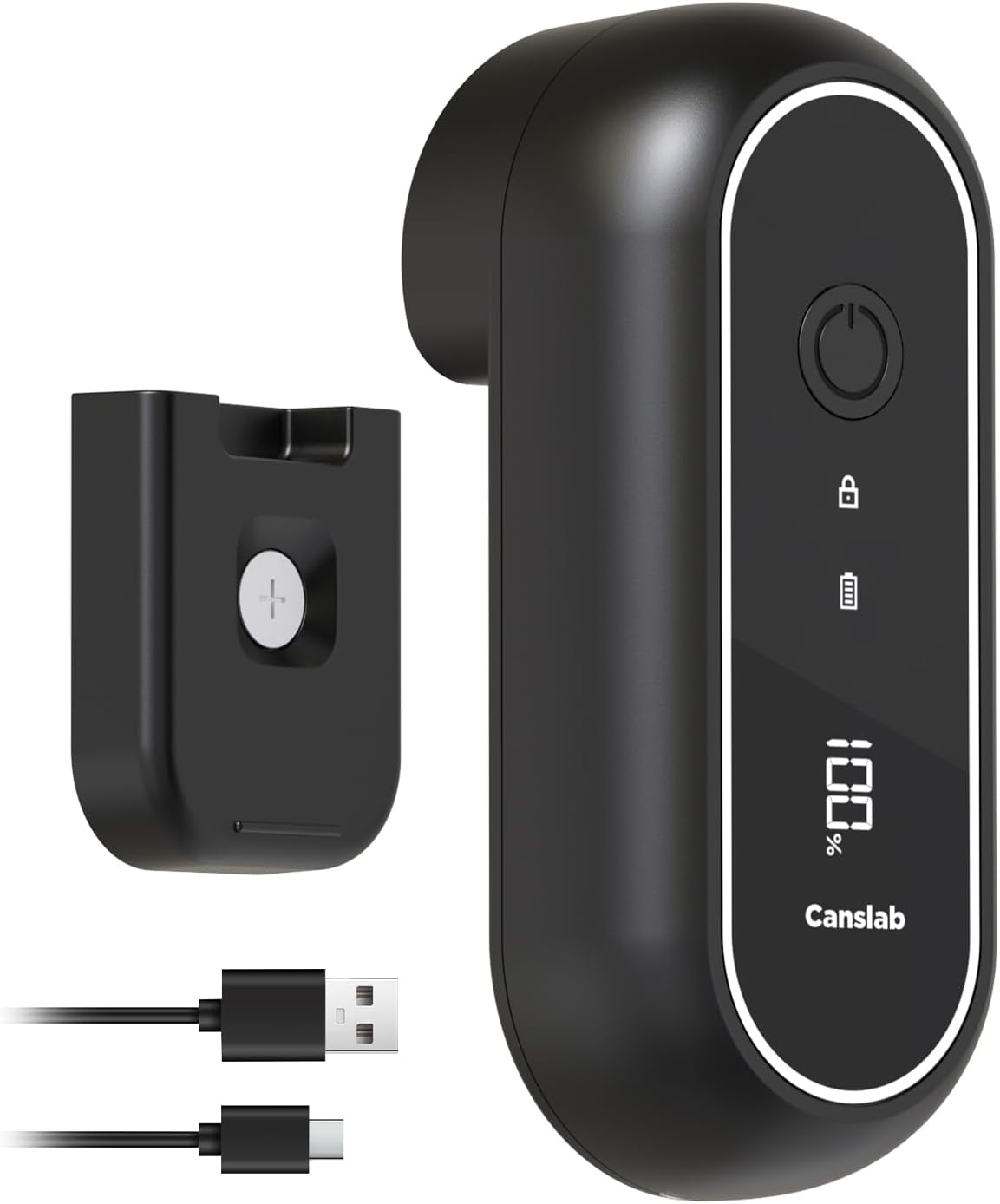 Canslab Turbo Rechargeable Can Opener – Professional Grade Blade, Auto-Stop, LED Battery Life Display, Wall-mountable, Side Cut Electric Can Opener for Smooth Edge, Hands-free Operation,USB-C Charging
