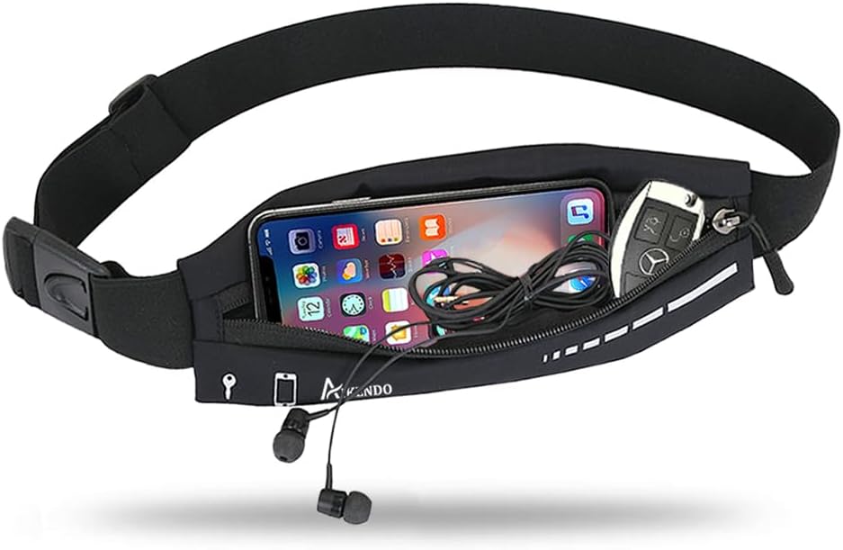 AIKENDO Slim Running Belt for Women Men,Runners Fanny Pack Phone Holder | Running Pouch Waist bag for Workout Jogging Sport Exercise Marathon, Money Belt,Running Gear Accessories,Fits All Cell Phones