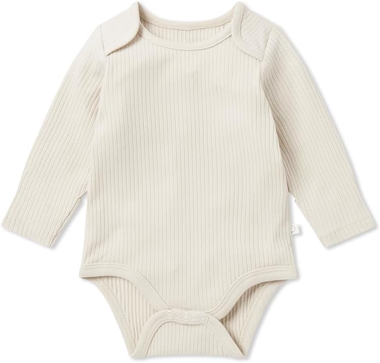 MORI Baby Unisex Long Sleeve Bodysuit Viscose from Bamboo and Organic Cotton – Comfortable Toddler Romper for Boys and Girls