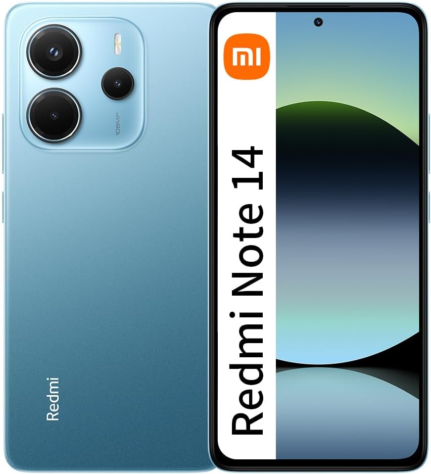 XIAOMI Redmi Note 14 4G LTE (for Tmobile Mint Tello Global) (256GB + 8GB) 6.67″ 120Hz 108MP AI Camera Global Version Dual Sim (Ocean Blue)