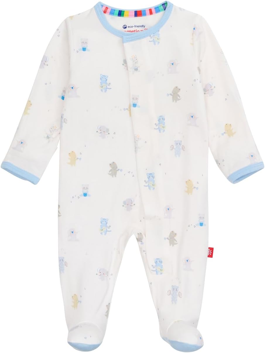 Magnetic Me Boys Modal Magnetic Baby Footie Pajamas | Silky Soft Modal Fabric | Baby Sleepers