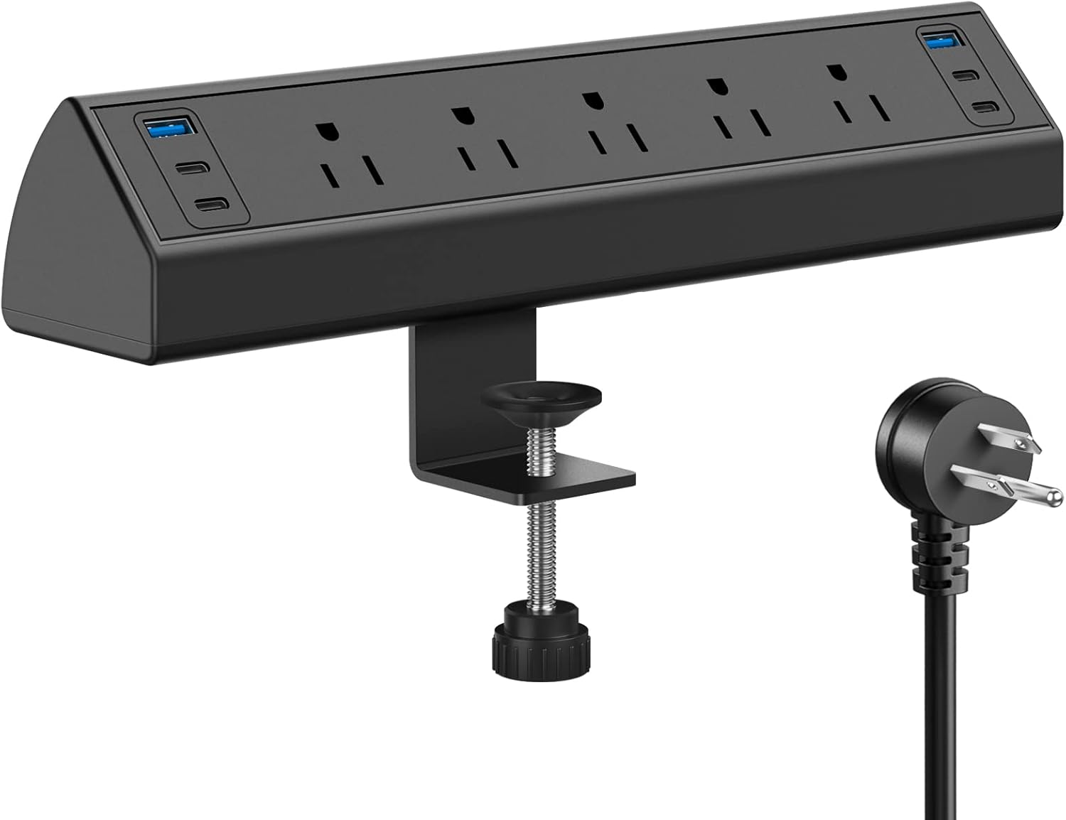 Jgstkcity Desk Clamp Power Strip USB C,40W Total Fast Charging Station,4 PD 20W USB C Ports,Desk Edge Mount Surge Protector,5 Outlets,Fit 1.96″ Tabletop Edge,ETL Listed | 1200J,Total 40W Charging Hub,5 Outlets & 6 USB, 6FT Extension Cord, Fits 1.96″ Desktop Edge – Office,Gaming,Dorm