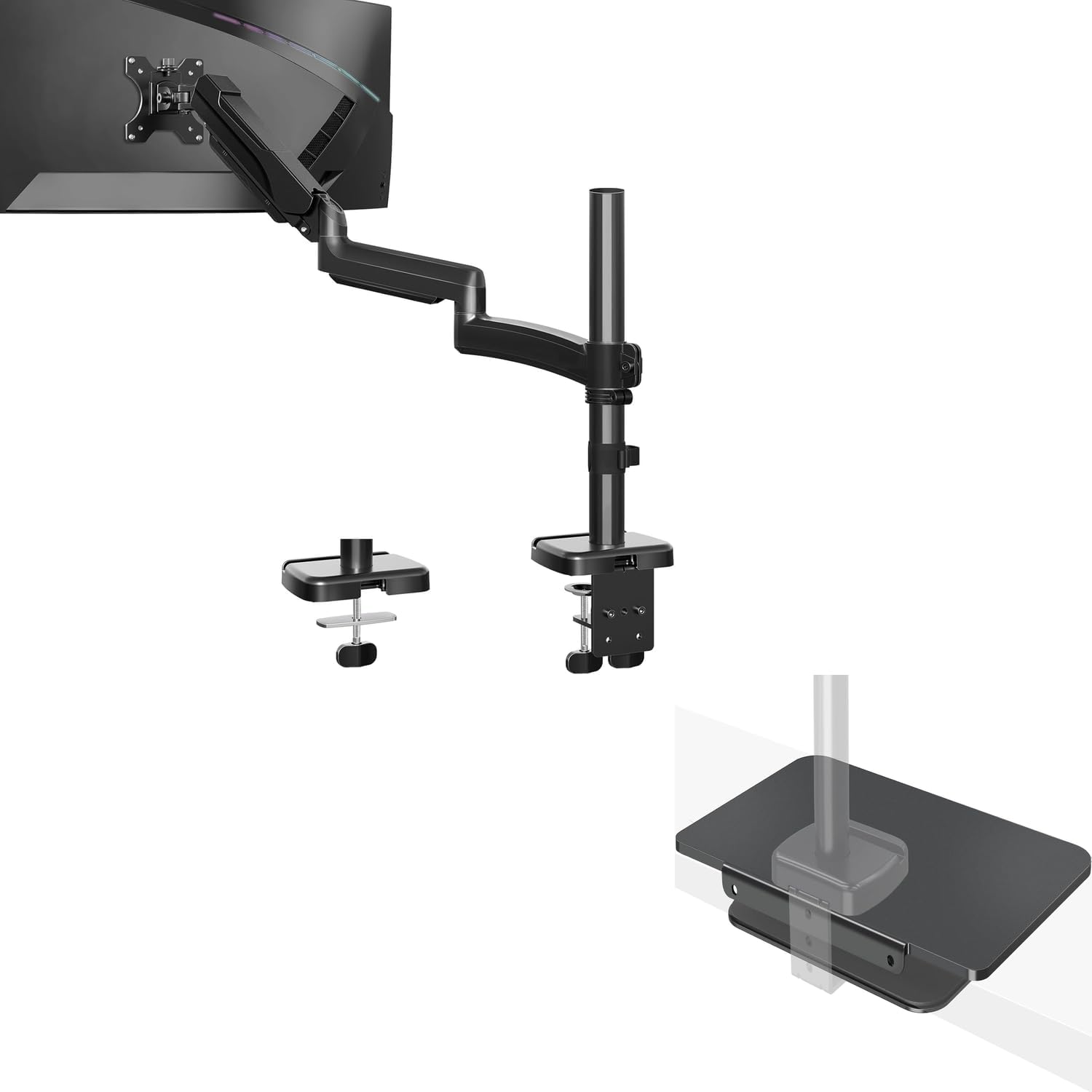 MOUNTUP 27 inch Extra Long Monitor Arm+ Monitor Mount Reinforcement