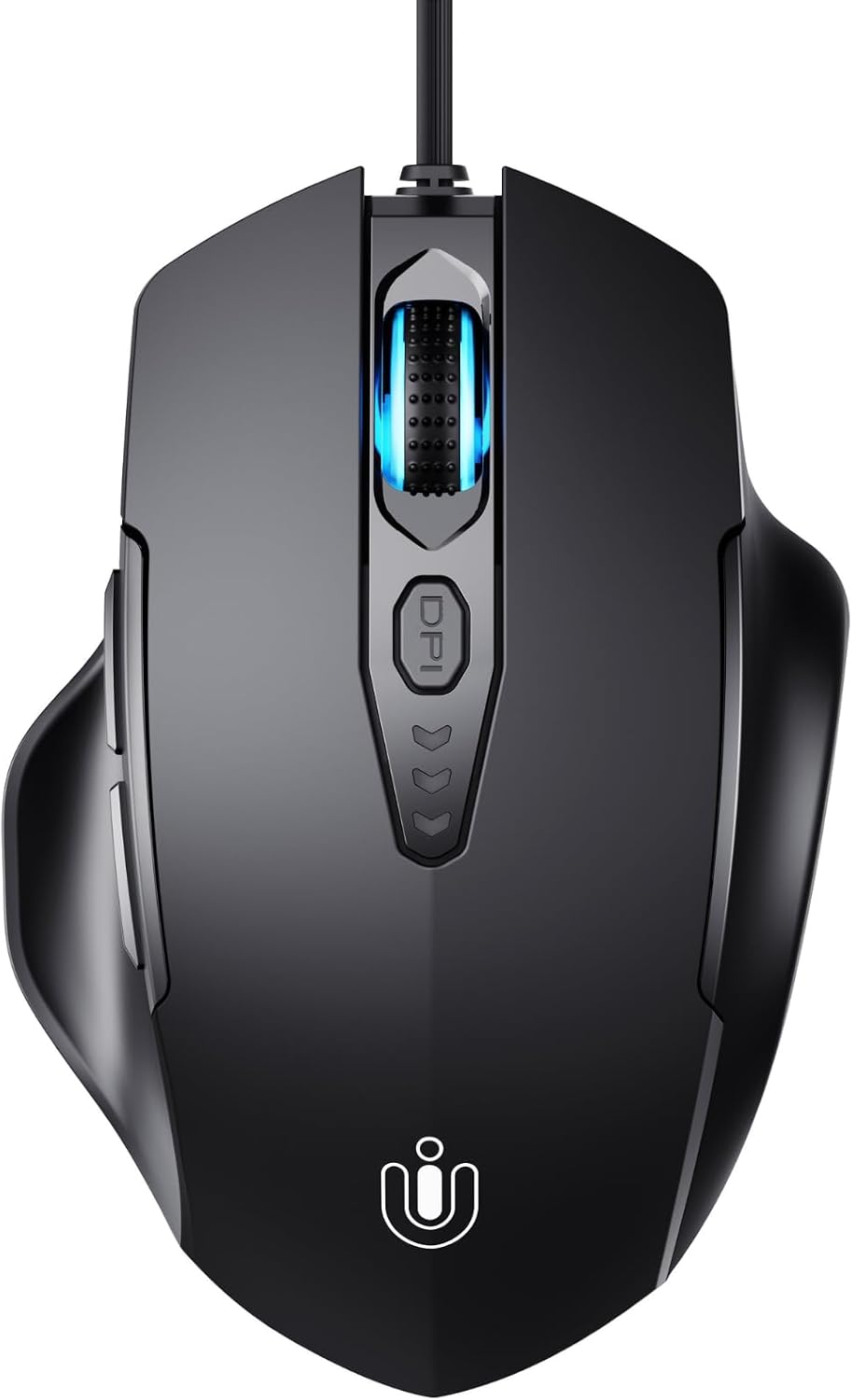 Uineer Wired Mouse, USB Mouse Wired with 6 Buttons Ergonomic Design,1.5M USB Cable Computer mice 7200DPI Optical Mice for PC Laptop, Matte Black