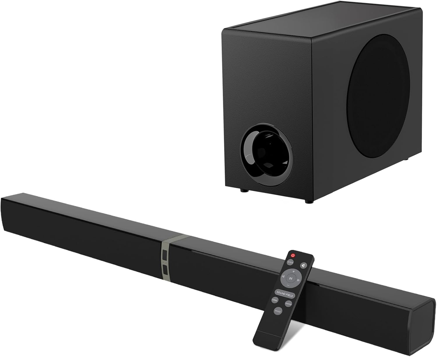 MZEIBO Sound Bar with Subwoofer,120W Soundbar for Smart TV Surround Sound Home Theater System Bluetooth 5.3 Audio Compatible with ARC, AUX, Optical