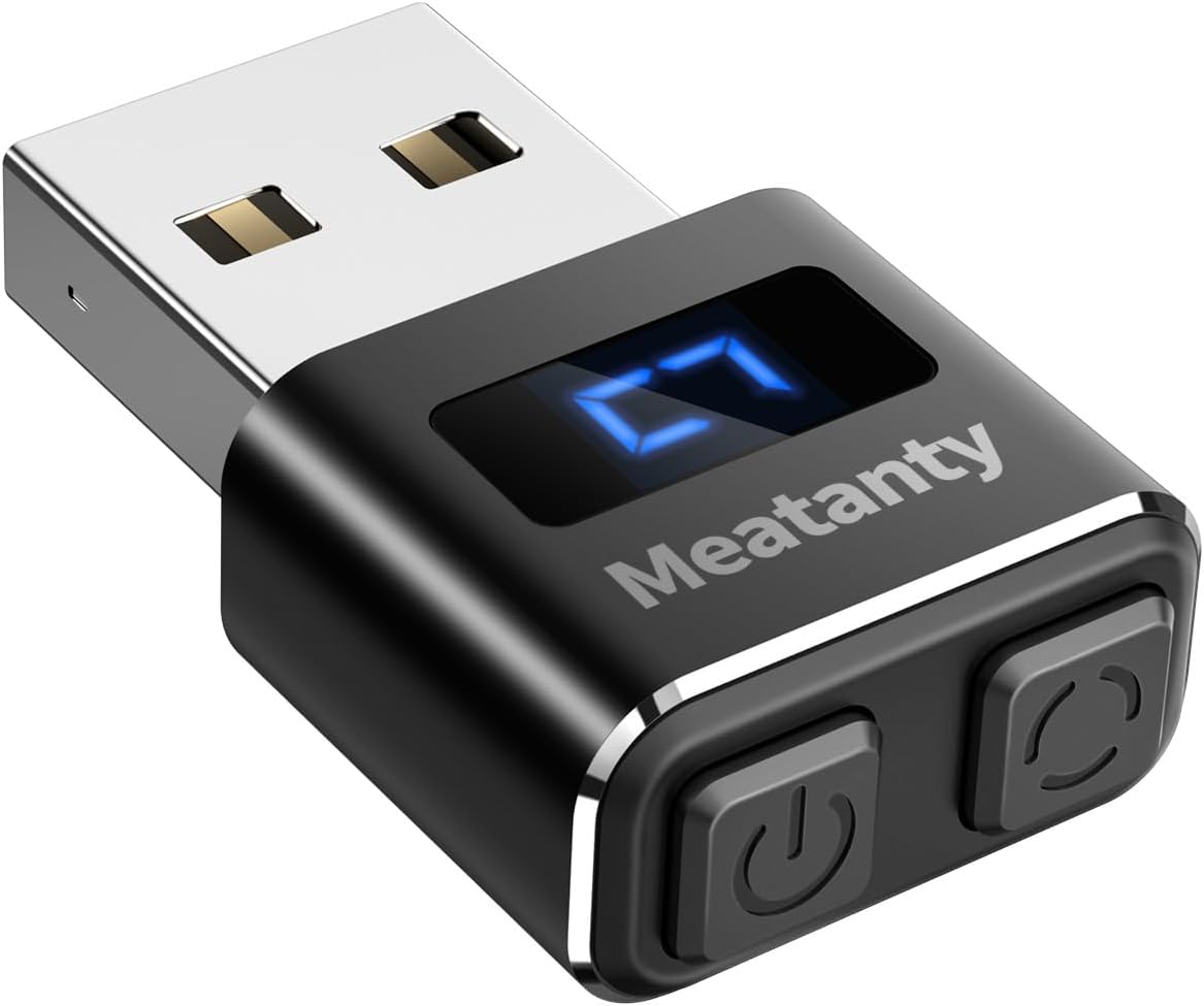 Meatanty Metal Tiny Mouse Jiggler, USB Mouse Mover Undetectable, Automatic Shaker with Separate Mode and ON/Off Buttons, Mouse Moving Device LED Screen, Wiggler Giggler Keep Computer/PC/Laptop Awake