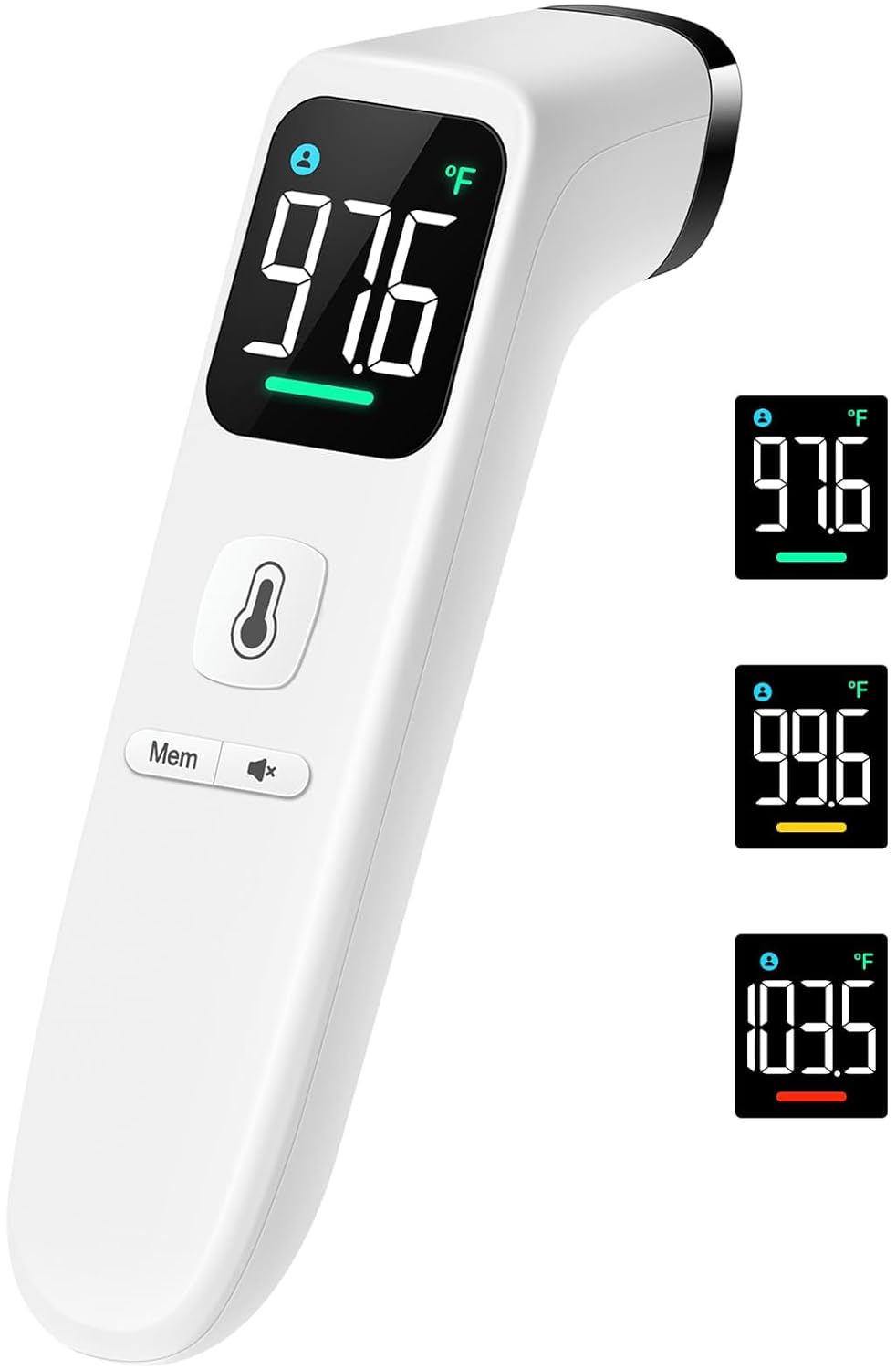 Viproud Touchless Thermometer for Kids and Adults, Accurate 1-Second Result | Large LED Screen, Fever Indicator, Mute Mode, Memory Recall, Dule Mode Forehead/Object, for All Ages