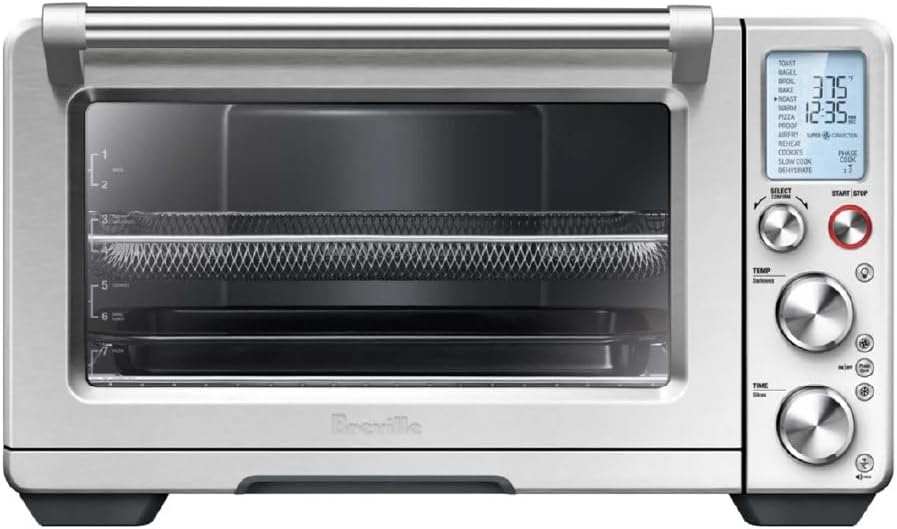 Breville BOV900BSS Smart Oven Air Fryer Pro, Brushed Stainless Steel | Roast, bake, dehydrate and more with countertop oven’s 13 functions | Convection setting reduces cook time by up to 30%