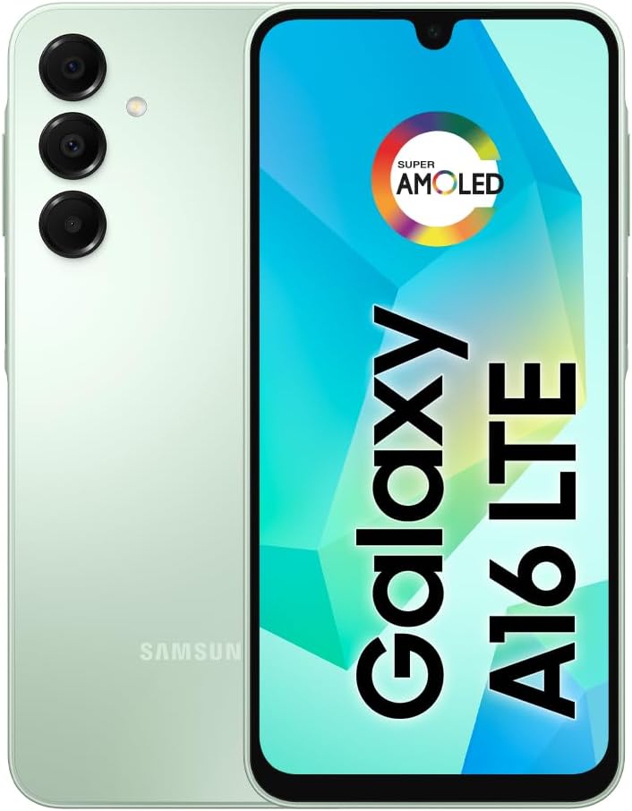 Samsung Galaxy A16 4G Dual SIM (128GB, 2025) 6.7″ 90Hz AMOLED, Splash Resistant 8Core, 50MP Camera (Factory Unlocked International Model for GSM, Global) A165M/DS (25W Fast Charger Bundle, Green)