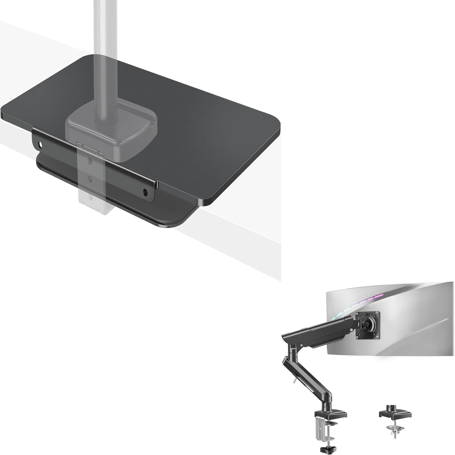 Single Monitor Mount for 32 27 24 22 inch Screen, Monitor Arm Holds 4.4-22 lbs+Monitor Mount Reinforcement