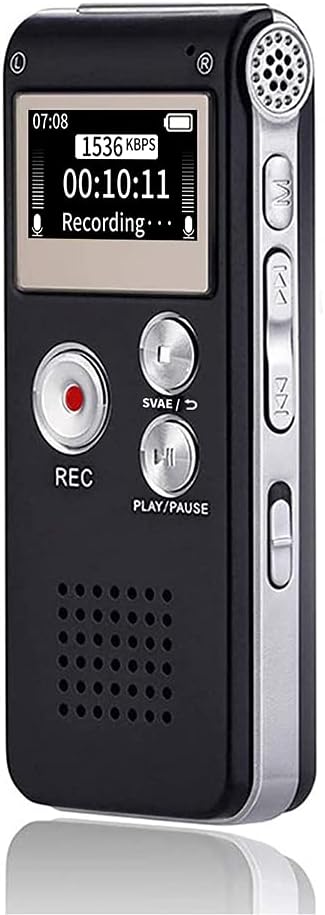 Digital Voice Recorder 16GB Voice Recorder with Playback for Lectures – USB Rechargeable Dictaphone Upgraded Small Tape Recorder Device