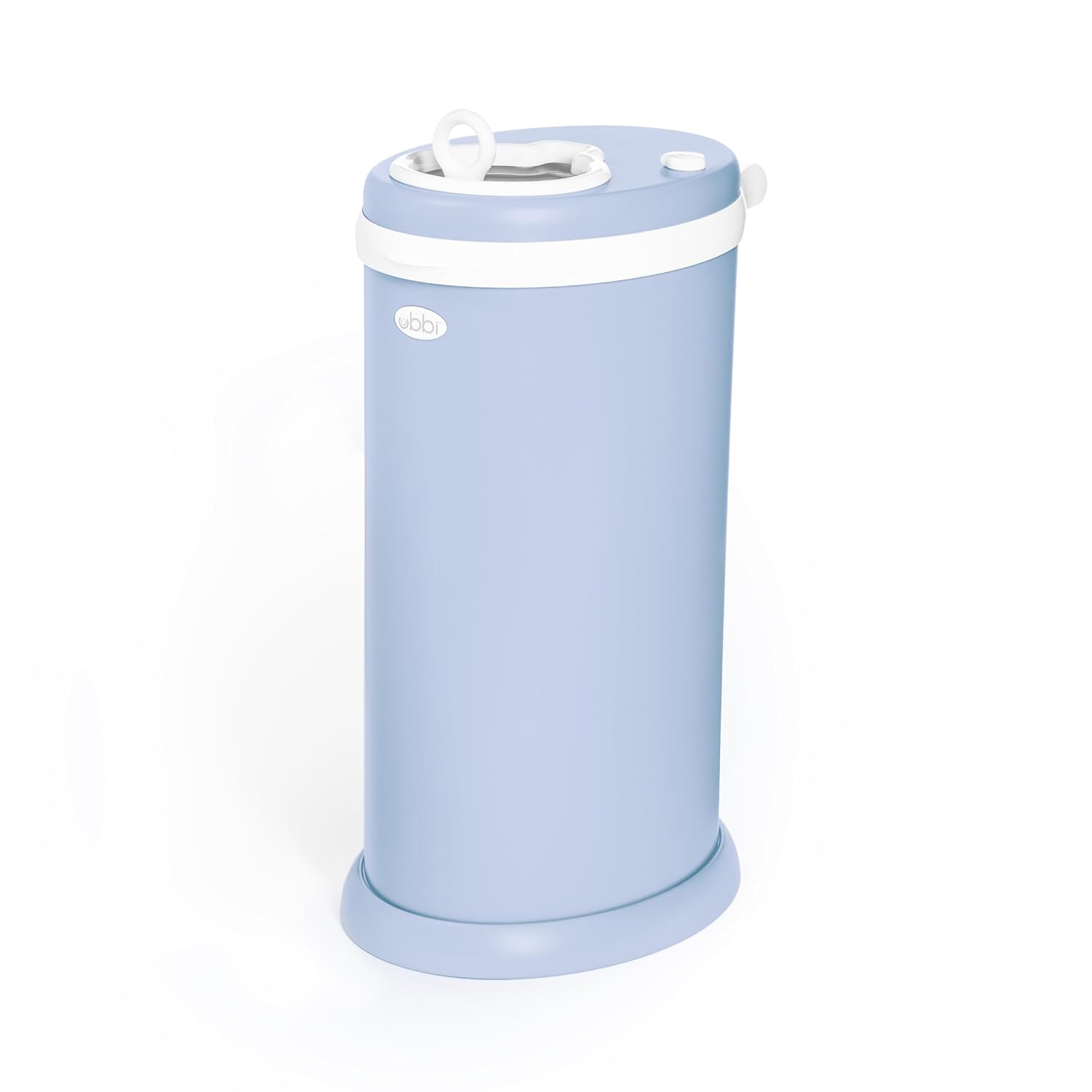 Ubbi Stainless Steel Diaper Pail, No Special Bag, Odor-Locking, Cloudy Blue | Award-Winning Registry Must-Have, Childproof Safety Lid with Lock, Holds Up To 55 Newborn Diapers