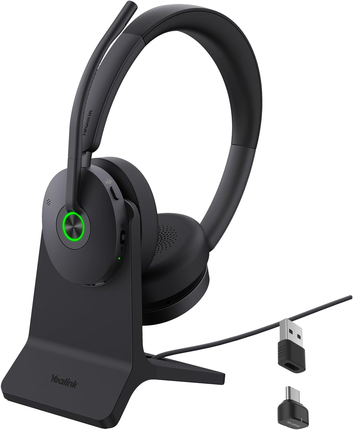 Yealink BH74 AI ANC Wireless Headset with Mic for Work with Charging Dock | 6 Hybrid ANC Mic for Clear Call,Bluetooth Headphone for Open Office WFH,Mute Button&32H Battery Life,Teams Certified,USB C/A
