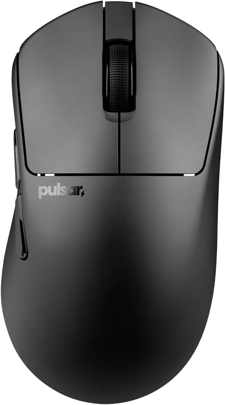Pulsar Gaming Gears X3 Crazylight Wireless Gaming Mouse, Ultra Lightweight 1.51 oz (43g), Hybrid Ergonomic, Optical Switch, 32000 DPI, 750 IPS, XS-1 Sensor, 8k Compatible (Jet Black)
