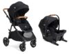 Joie Ginger and Mint Latch Travel System – 4-in-1 Travel System with Baseless Infant Car Seat & Stroller, One-Click Install, from Birth Stroller (Shale Dark)