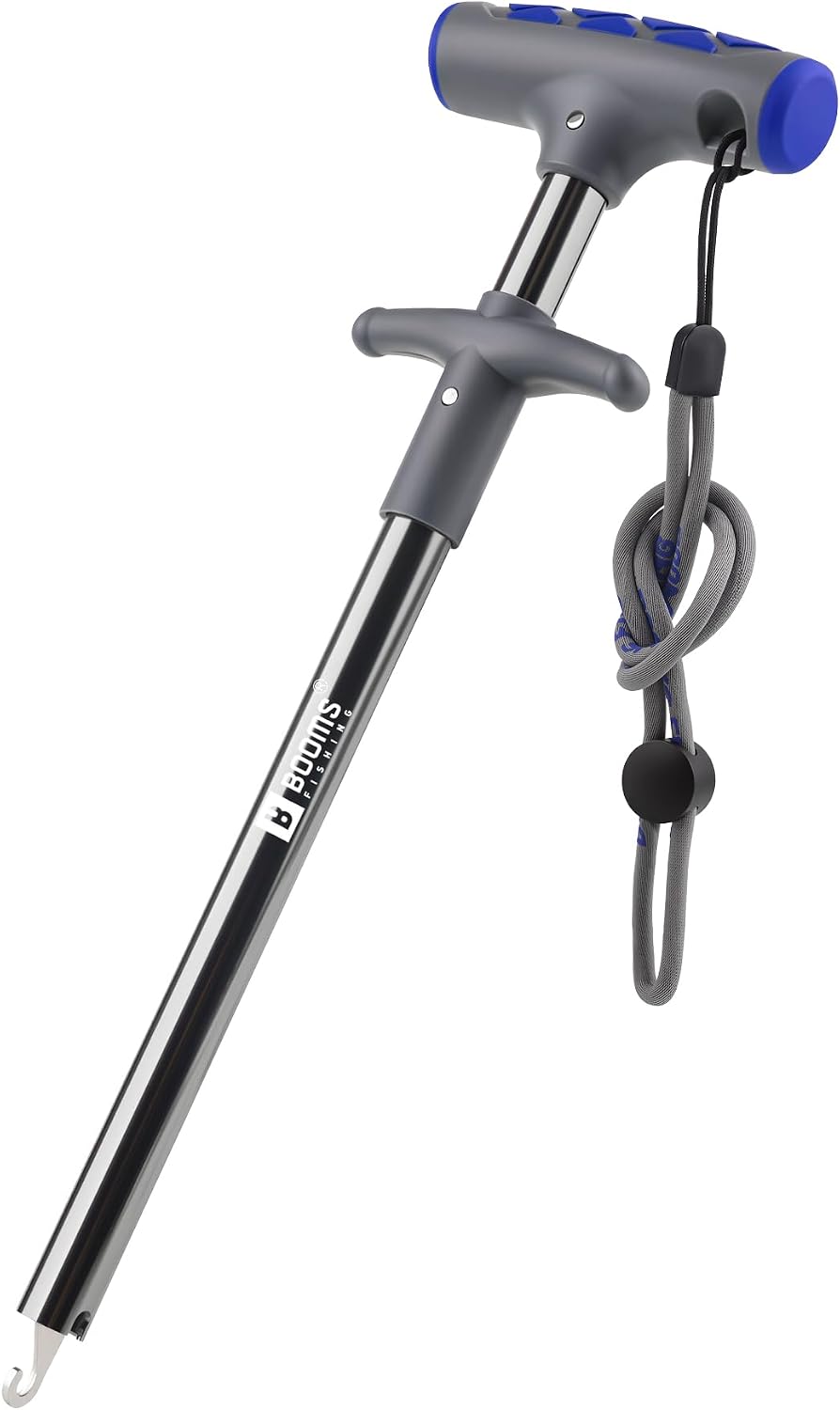 Booms Fishing Hook Remover Tool: 9.6″ Squeeze-Out Fish Dehooker for Saltwater and Freshwater, Quick Release Aluminium Fish Hook Extractor with Lanyard, Fishing Tools for Men, XW20