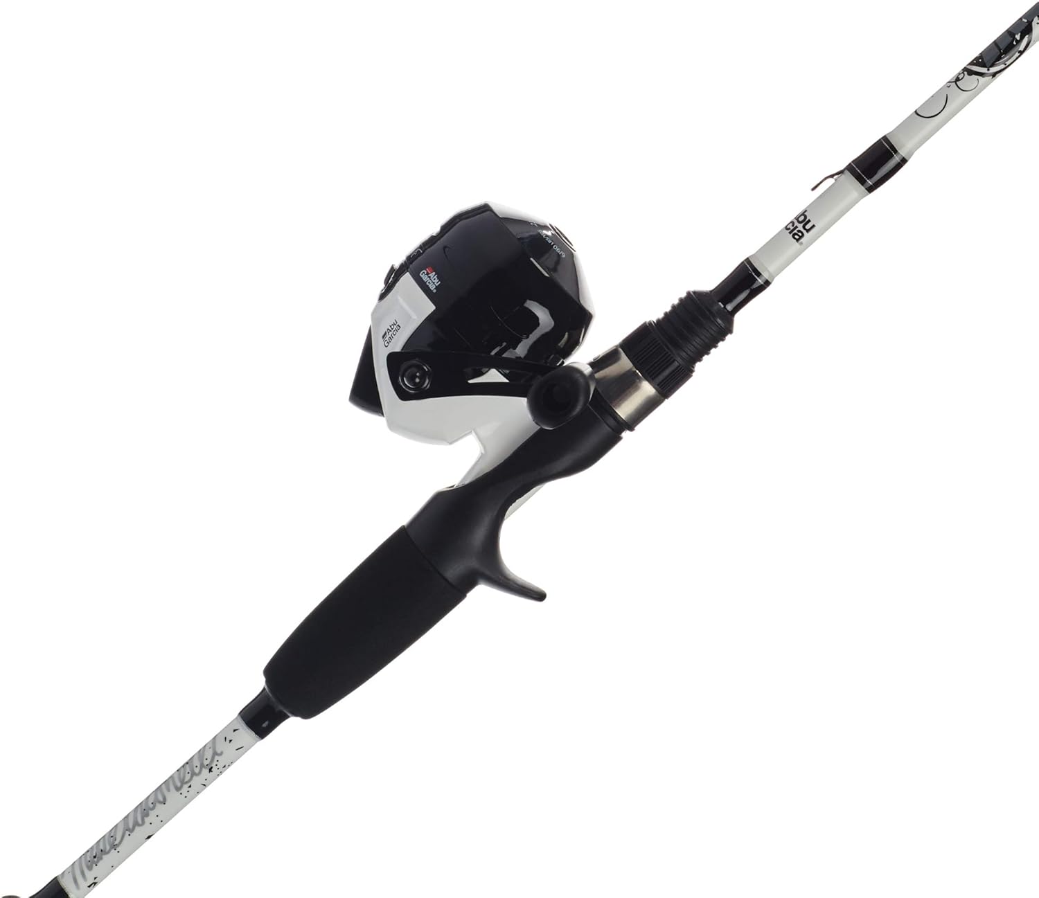 Abu Garcia 5’6″ Ike Dude Youth Fishing Rod and Reel Spincast Combo, 2-Piece Rod, Size 6 Reel, Right Handle Position,White