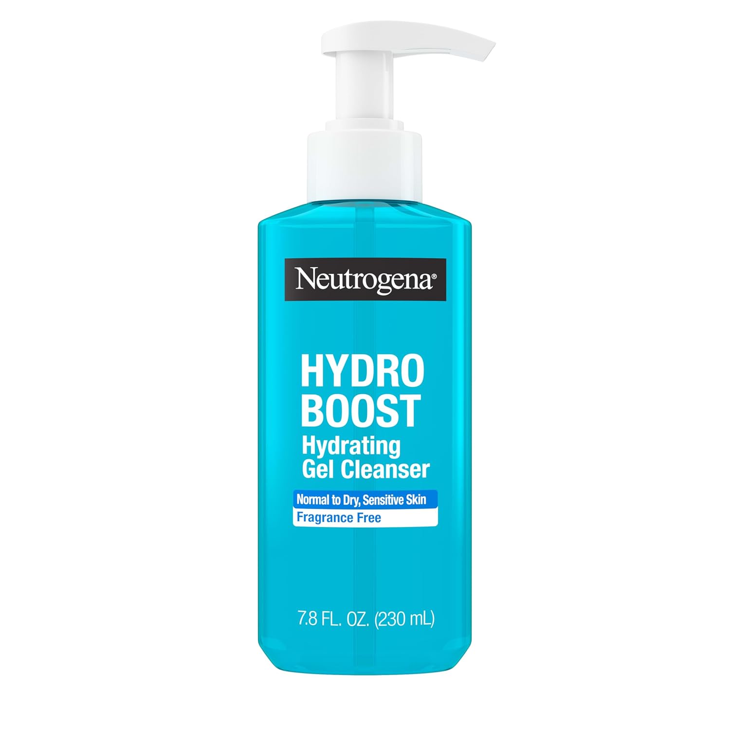 Neutrogena Hydro Boost Hydrating Gel Cleanser, Daily Face Wash for Sensitive Skin, Gentle Foaming Facial Cleanser, Noncomedogenic, Alcohol- and Fragrance-Free Hyaluronic Acid, 7.8 fl oz