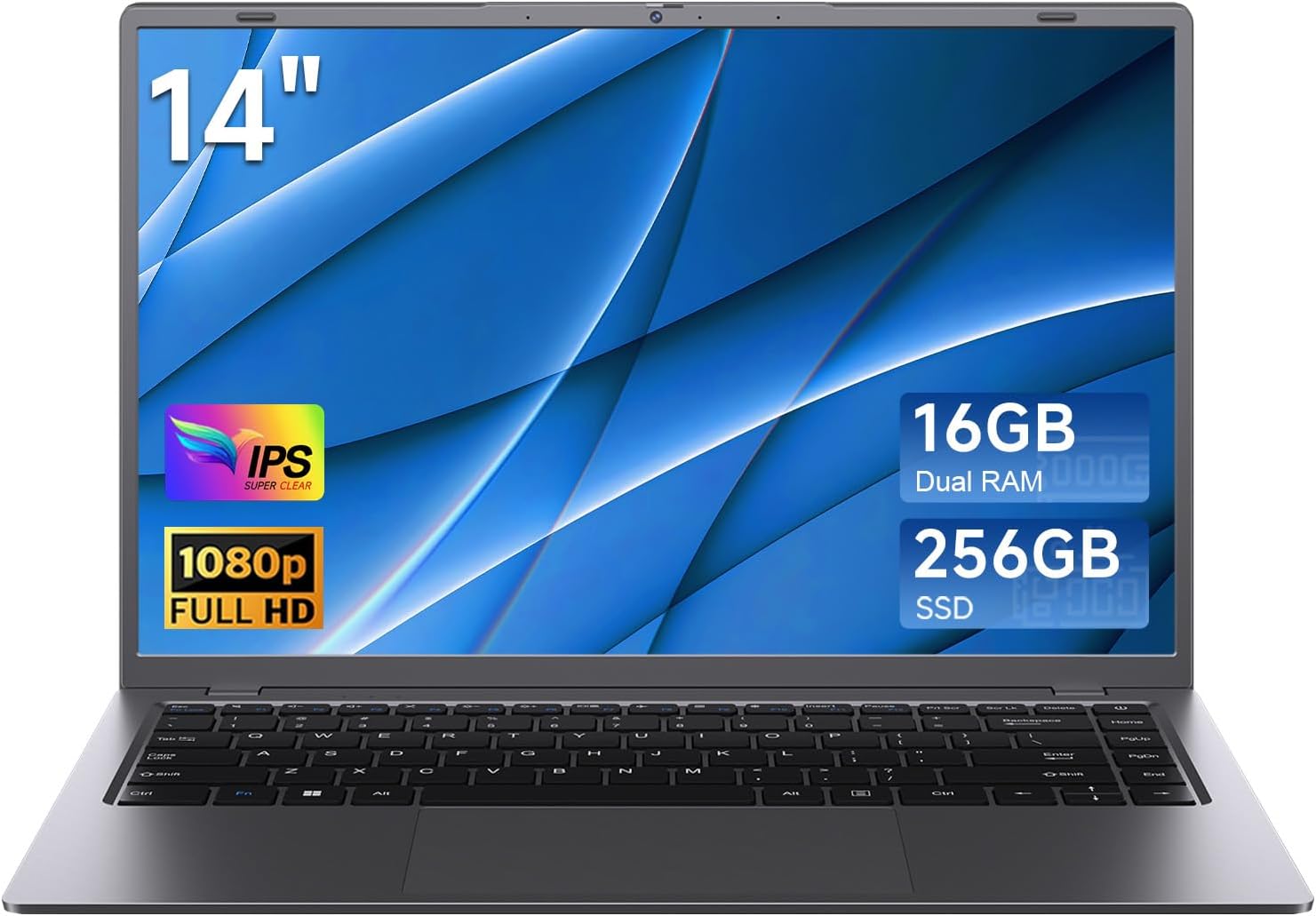 14 Inch Laptop Computer, Pentium 6500Y Processor (Up to 3.4GHz), 16GB RAM 256GB SSD, FHD IPS Anti-Glare Display, Lightweight Laptop with Privacy Shutter for Students & Business