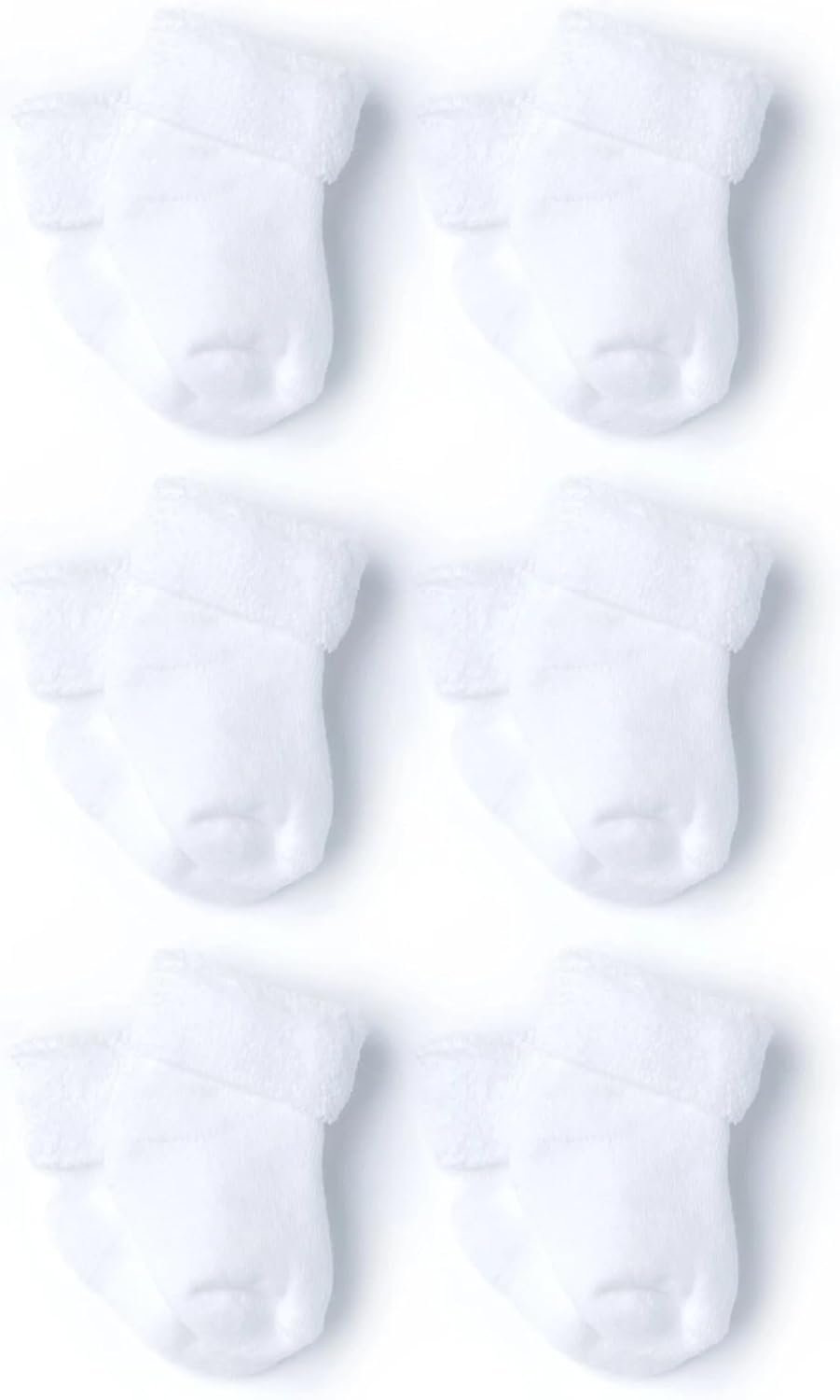 Gerber Baby Boys & Girls 6-Pack White Terry Socks