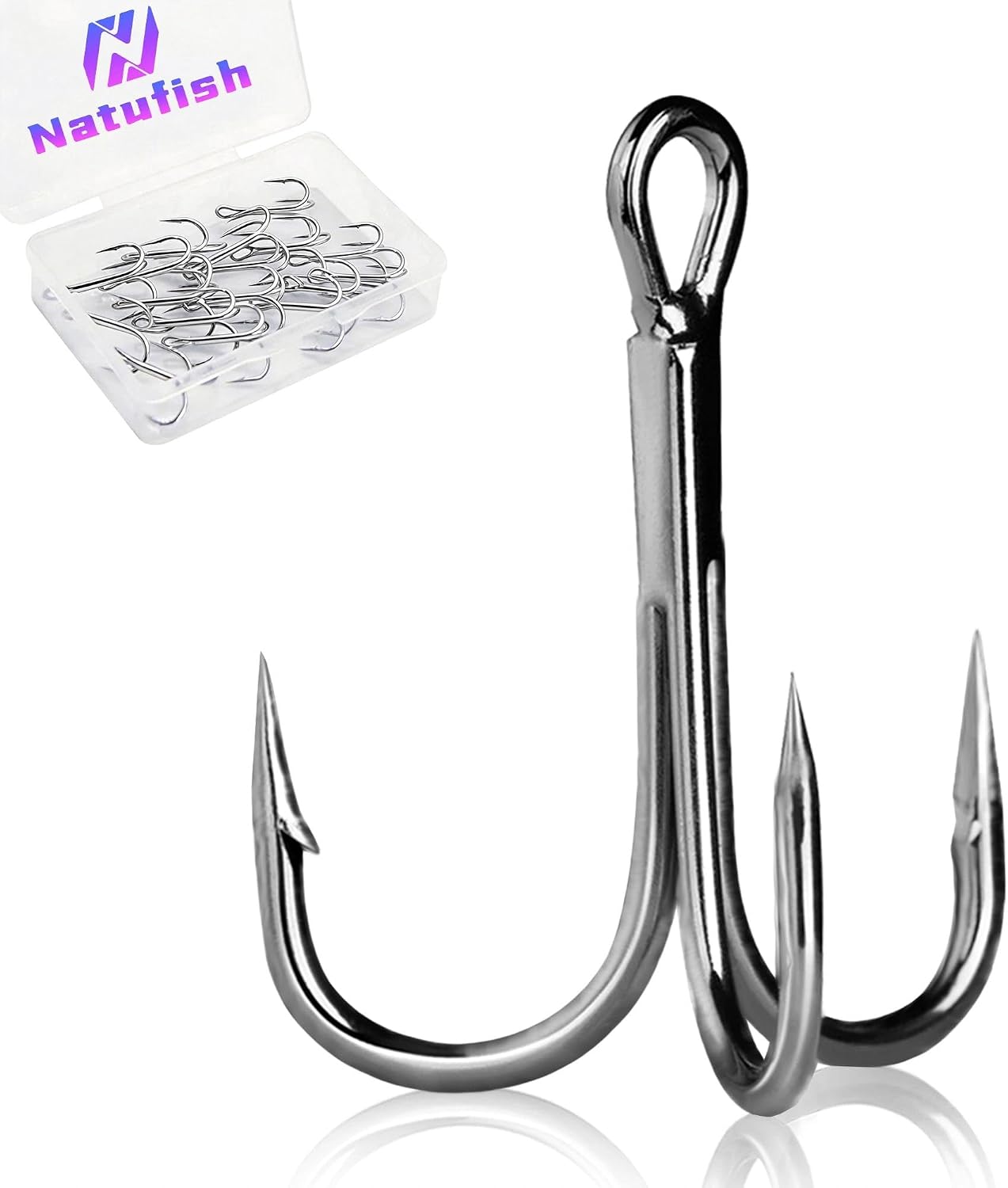 Treble Fishing Hooks 4X Strong 10/25/50Pcs Triple Hooks Sharp Barbed/High Carbon Steel/Round Bend for Lures Freshwater Saltwater