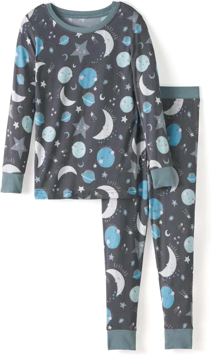 Little Sleepies Two-Piece Pajama Set for Boys & Girls, Soft Viscose from Bamboo Toddler Pajamas for Kids, Family Matching PJs