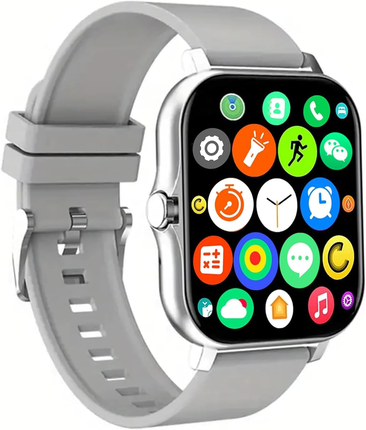 Smart Watch, 1.81″ Upgraded Full Touchscreen Smart Watch for Android iPhones with Bluetooth Call, Sleep Tracker, Multiple Sports Fitness Tracker with Smart Watches for Women Men (Silver)