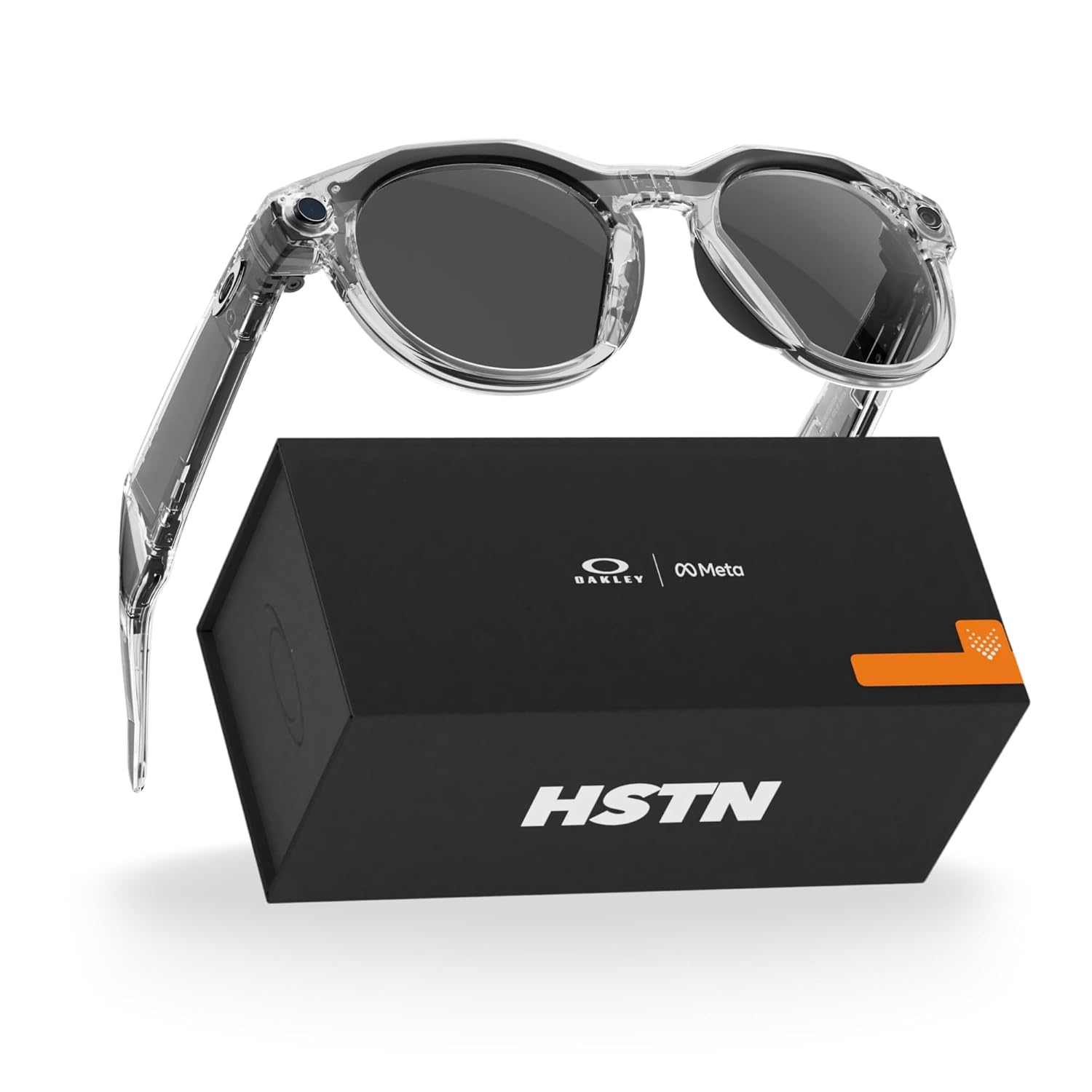 Meta Oakley HSTN, Clear (Frame) | Smart AI Glasses for Men, Women — Up to 8 Hrs Battery Life — Camera, Audio, Video Recording — Transitions® Grey Lenses (Clear Indoors, Darkens with Sunlight)