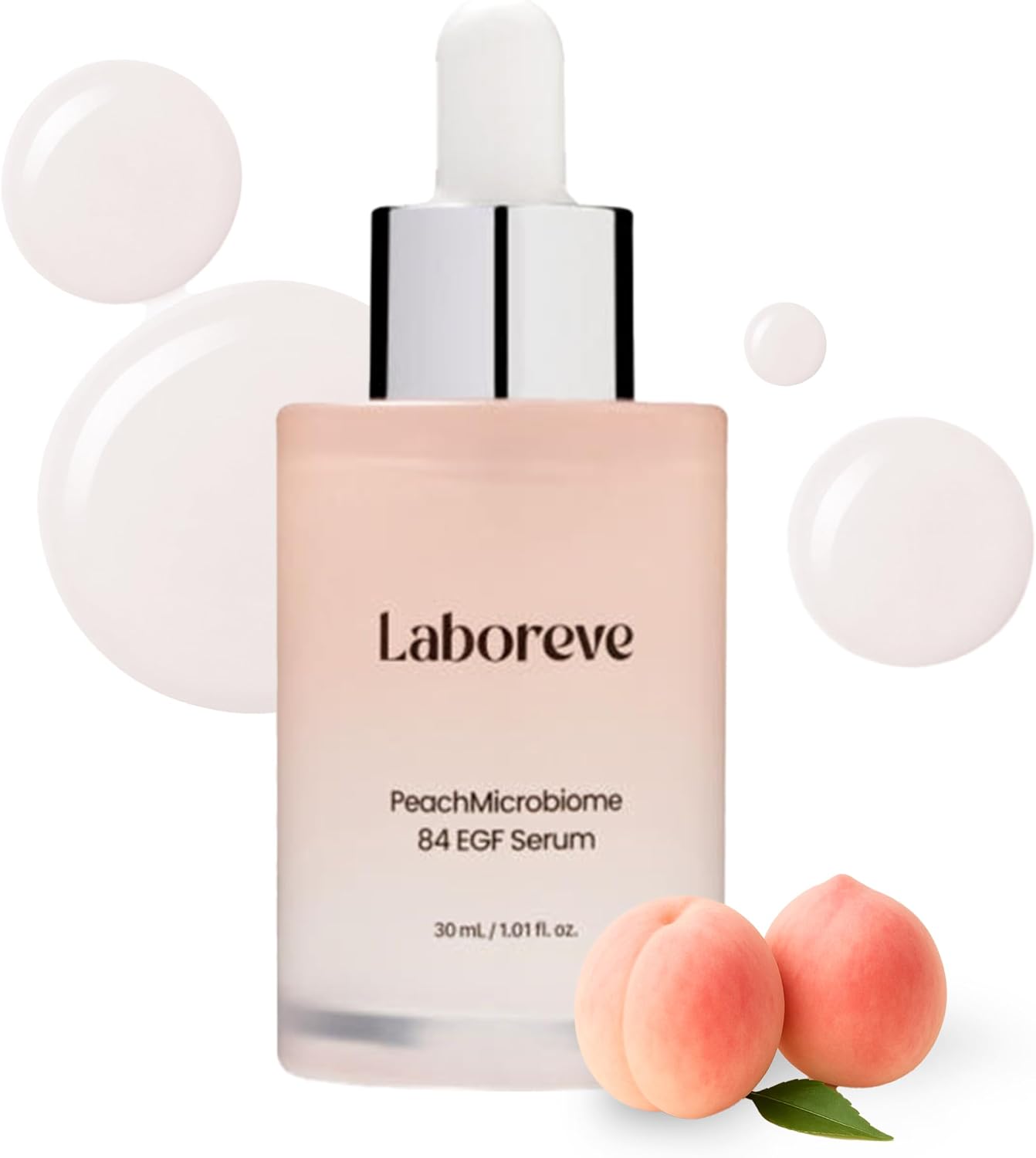 PeachMicrobiome 84 EGF Peach Serum, Niacinamide & Allantoin to Support Skin Barrier and Calm Skin – Suitable for Sensitive Skin Types, Korean Skin Care (30ml / 1.01 fl. oz.)