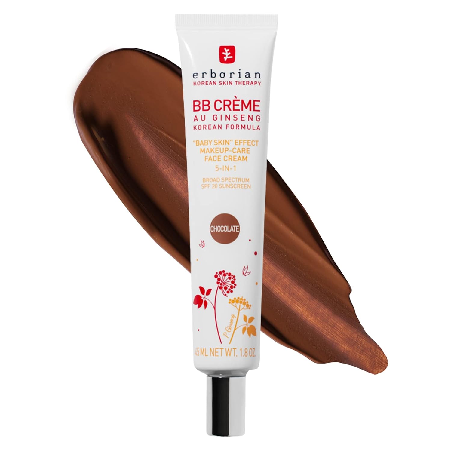 Erborian BB Cream Matte Beauty Balm SPF 20, Tone-Evening Korean Skincare Makeup Hybrid, Moisturizes & Conceals, Buildable Coverage, Natural Finish