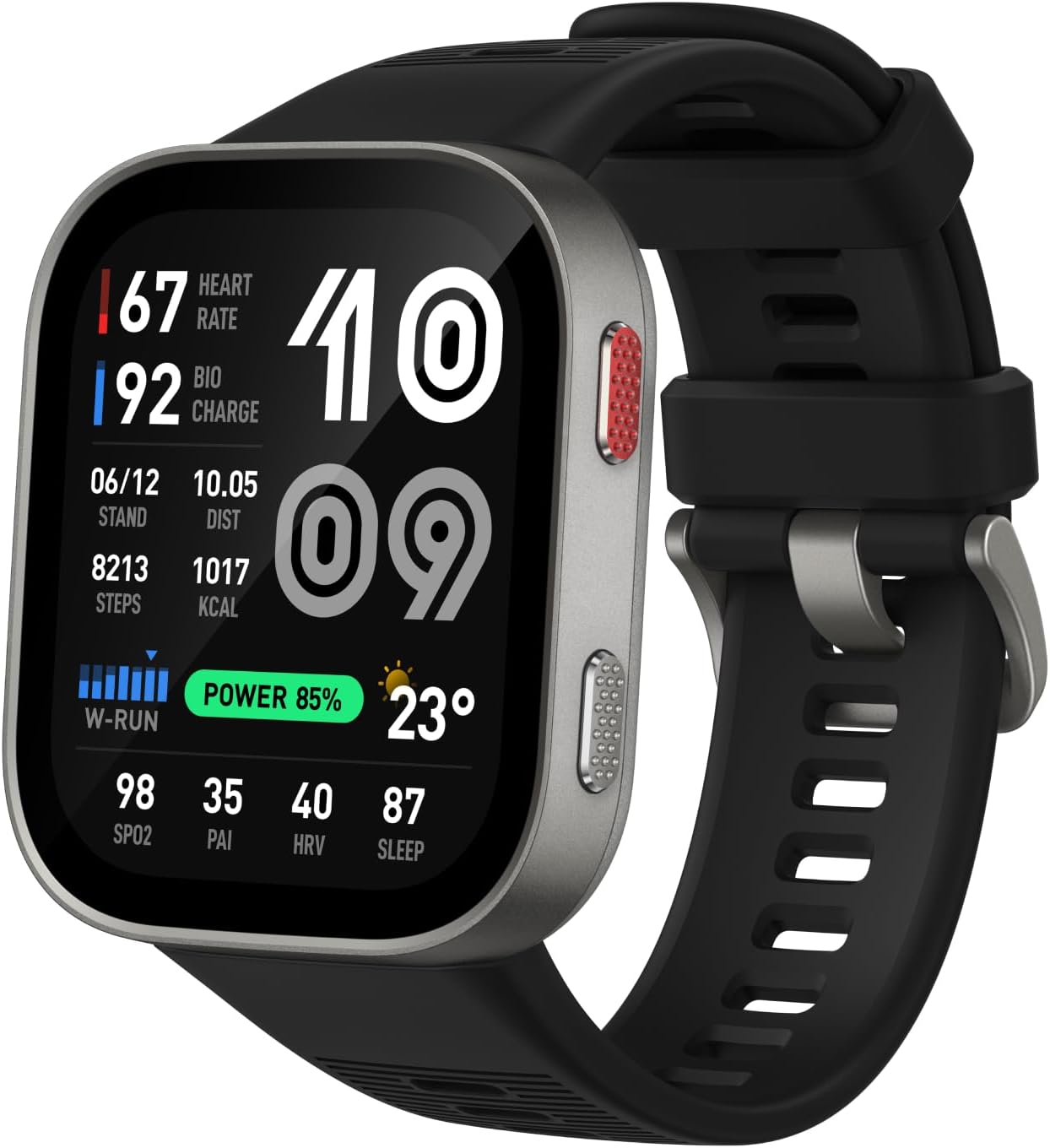 Amazfit Bip Max 50mm Smartwatch, 2.07″ AMOLED Display, 20 Days of Battery, GPS, 4GB Storage, Offline Maps, Fitness Tracker, Hybrid Training, 150+ Sports, HYROX Mode, 5 ATM for Android & iPhone, Silver