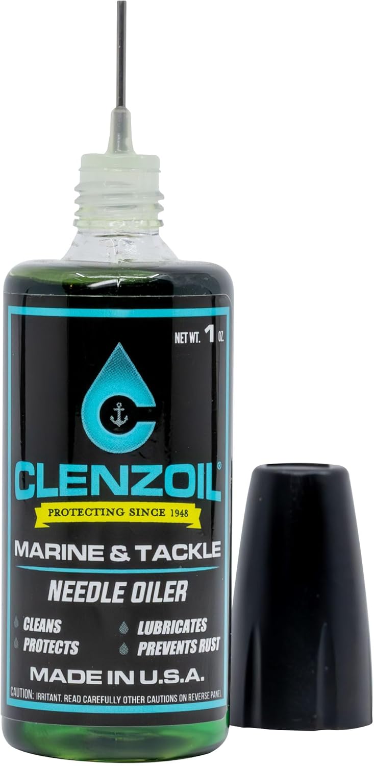 CLENZOIL Marine & Tackle – Fishing Gear Oil Lubricant – for Fish Care Reels, Boat Motors, Downriggers & More – Easily Oils Applicator