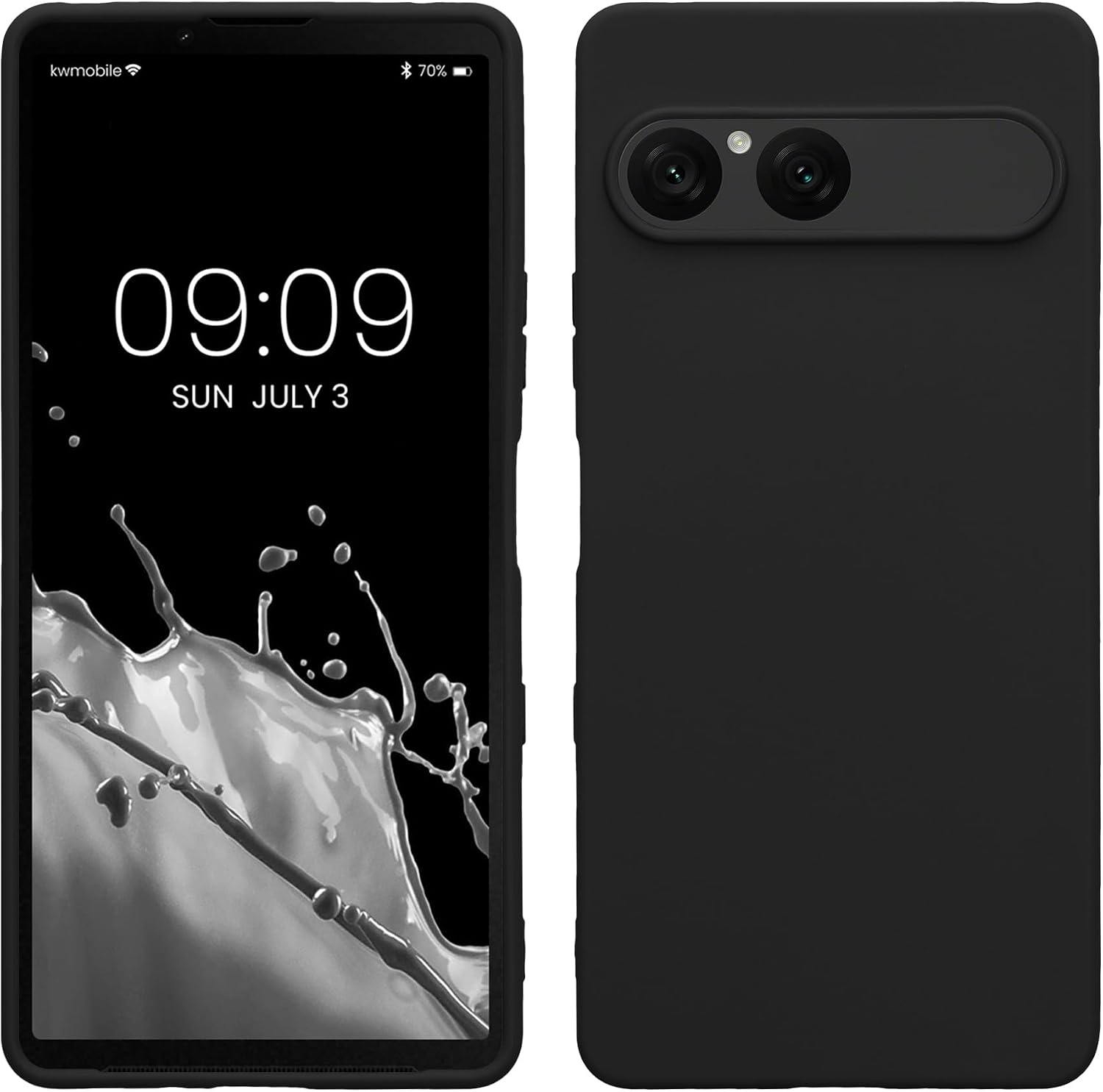 kwmobile Case Compatible with Sony Xperia 10 VII Case – Soft Slim Protective TPU Silicone Cover – Black