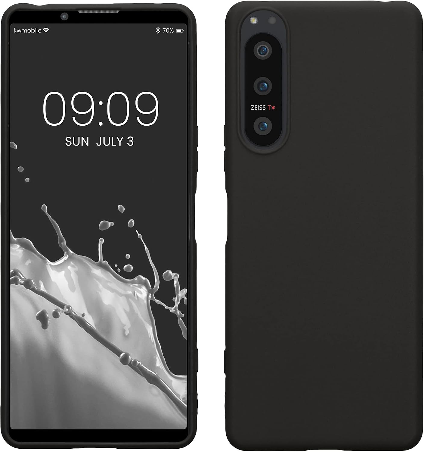 kwmobile Case Compatible with Sony Xperia 5 IV Case – Soft Slim Protective TPU Silicone Cover – Black