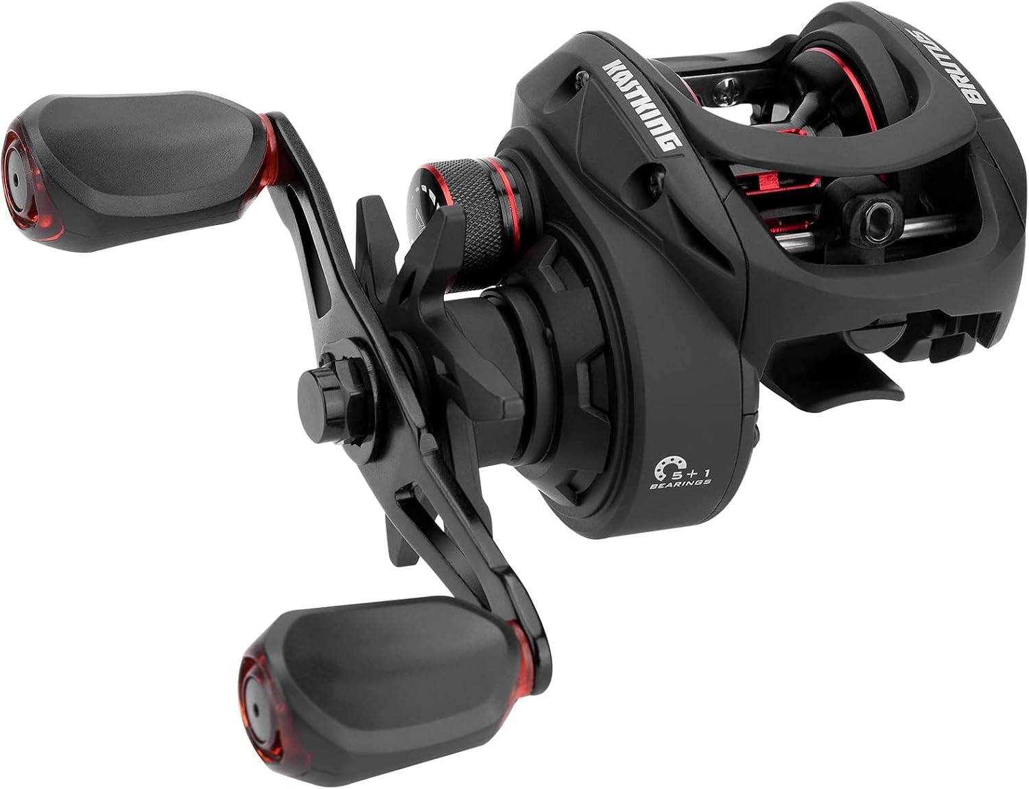 KastKing Brutus Baitcasting Fishing Reel, Graphite Frame, 7.2:1 Gear Ratio, 5+1 Shielded Stainless-Steel Ball Bearings,10 Button Magnetic Braking System, 17.6LB Carbon Fiber Drag, Aluminum Handle