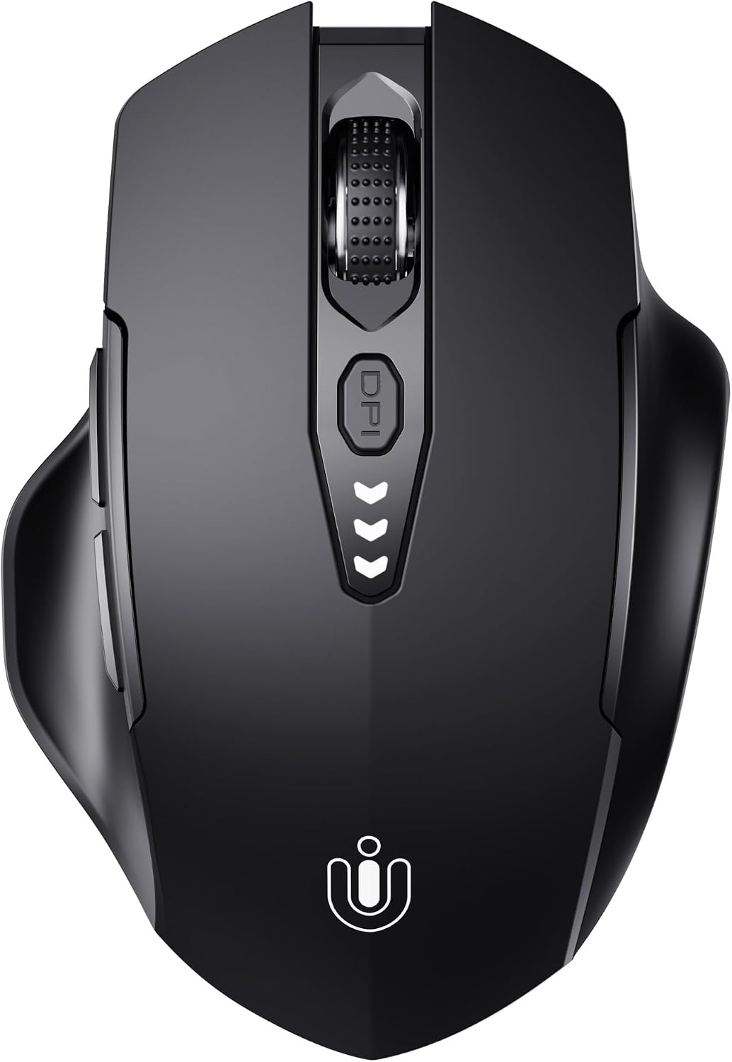 Uineer Wireless Bluetooth Mouse,[Upgraded] Rechargeable (BT 5.0/4.0+2.4G Hz),Computer Mouse with Visible Battery Level, 4 Adjustable DPI, Portable PC Mouse for MacBook Chromebook,Black