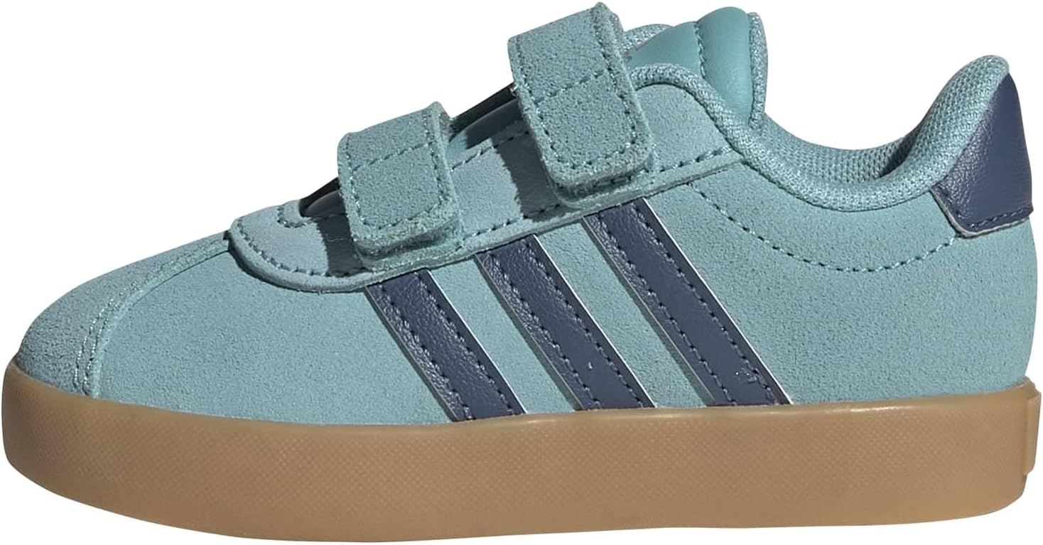 adidas Boys Vl Court 3.0 Slip On Sneakers Shoes Casual – Pink, White