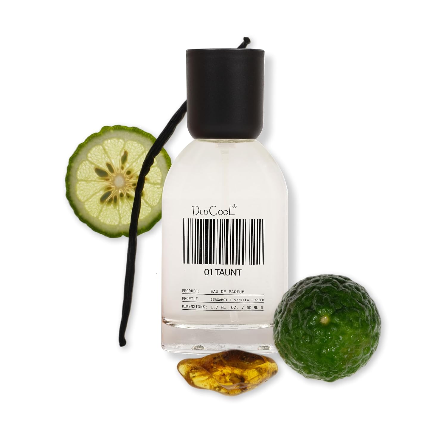 DedCool Eau de Parfum | 01 Taunt | Bergamot, Cassis, Vanilla & Amber | Clean Unisex Fragrance | Non-Toxic, Vegan | 1.7 fl oz