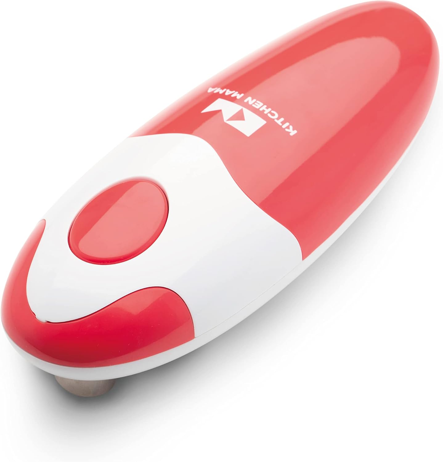 Kitchen Mama Auto Electric Can Opener: Open Your Cans with A Simple Press of Button – Automatic, Hands Free, Smooth Edge, Battery Operated, YES YOU CAN (Red)