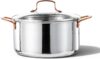 CAROTE 8 Qt Tri-Ply Stainless Steel Stockpot, Non-Toxic Stock Pot with Lid, Soup Pot for Pasta, Even Heating, Oven Safe, Induction, Ceramic and Gas Cooktops Compatible, Sliver, Mothers Day Gifts