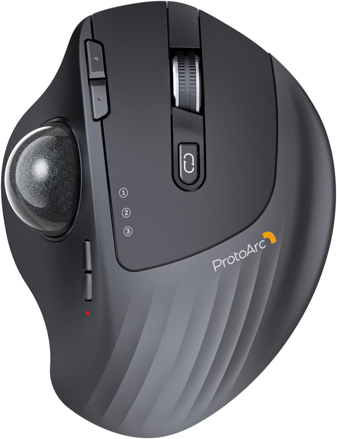 ProtoArc Wireless Trackball, EM01 NL Ergonomic Bluetooth Rollerball Thumb Mouse, Rechargeable Computer Laptop Mouse, Adjustable Angle & 3 Device Connection for PC, Mac, Windows – Gray Ball